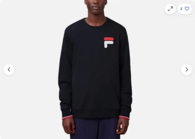 Sudadera de felpa francesa para hombre Fila cuello redondo (negra L) nueva sin etiquetas Foto 1 de 2