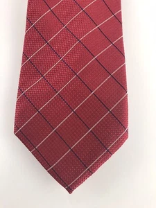 NWT Club Room KELLY GRID Red Plaid Men's Necktie MSRP $55.00 58 in x 3.25 in - Picture 1 of 6