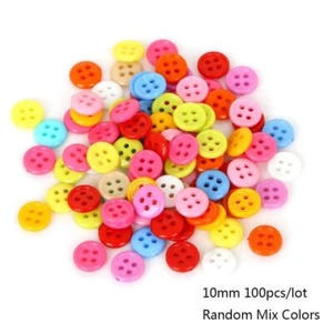 Round Resin Buttons - Mixed Colors Sewing Button DIY Crafts Garment Accessories - Picture 1 of 21