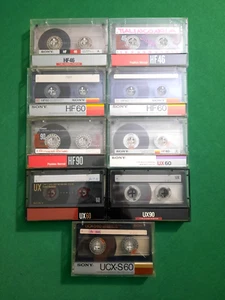 LOT OF 9 SONY HF - UX - UCX-S MUSIC CASSETTES IN EXCELLENT CONDITION - Picture 1 of 6