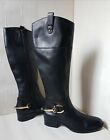 Dune Women's  Knee High Black Leather Boots Uk 5 Rrp £179