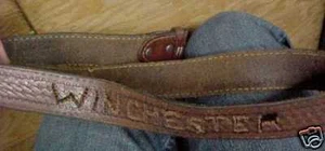Q One of a kind Winchester folk art leather belt hunt - Picture 1 of 2