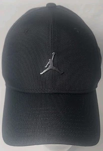 Air Jordan Black Rise Cap with Metal Jumpman Logo on Front Adjustable S/M Used - Picture 1 of 13