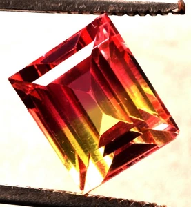 15.80 Cts. Natural Brazilian Bi-Color Tourmaline Emerald Cut Certified Gemstone - Picture 1 of 4