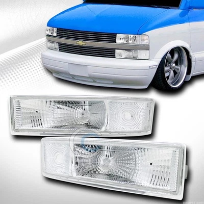 Fits 95-05 Chevy Astro/GMC Safari Chrome Clear Signal Parking Bumper Lights ks Foto 1 de 2