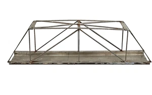 Vintage Scratch-Built Metal Trestle Bridge Railroad Layout 18.75" Galvanized - Picture 1 of 7