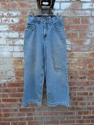 Jeans JNCO vintage años 90 holgados desgastados/golpeados pierna ancha talla 28x30 Foto 1 de 4