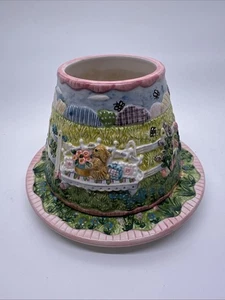 LESEN - Yankee Candle Keramik Glas Schirm und Teller Set Garten Blumen Frühling Ostern - Bild 1 von 14