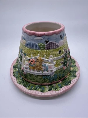 LEER - Yankee Candle Tarro Cerámico Sombra y Plato Set Jardín Floral Primavera Pascua Foto 1 de 4