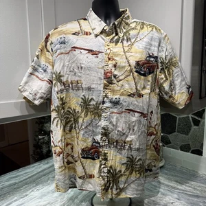 Clearwater Outfitters Mens XXL Short Sleeve Button Up Shirt Santa Claus Xmas - Picture 1 of 8