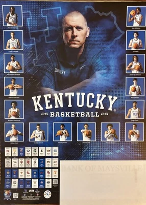 Calendario/póster de baloncesto Wildcats de la Universidad de Kentucky del Reino Unido 2025-26 ENVÍO GRATUITO Foto 1 de 2
