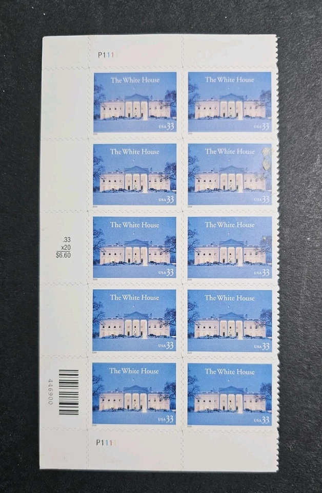 U.S. Stamps #3445. The White House 33¢ Block of 10. MNH - Image 1 of 1