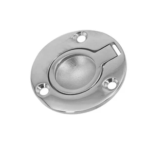 Secure Round Flush Ring Handle Pull for Cupboards Doors Basements (50mm) - Picture 1 of 16