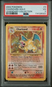 PSA 3 Charizard Holo #3 Legendary Collection 2002 Pokemon WoTC VG - Picture 1 of 2