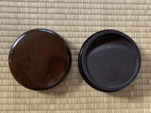 Cesto circolare duan inkstone bambù tessuto pietra naturale intaglio decorazione - Foto 1 di 6