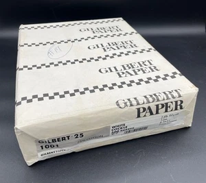 Vtg GILBERT PAPER 25 1001 25% Cotton WHITE COCKLE 8 1/2" x 11" 24lb. 417 Sheets - Picture 1 of 9