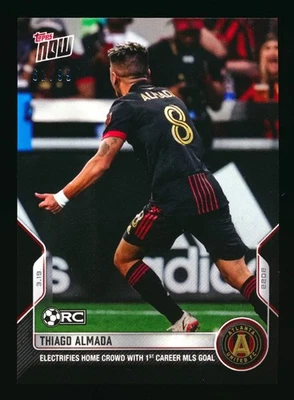 2022 TOPPS NOW #025 THIAGO ALMADA RC BLACK 1ST CAREER MLS GOAL ROOKIE SP #61/99! - Image 1 of 2