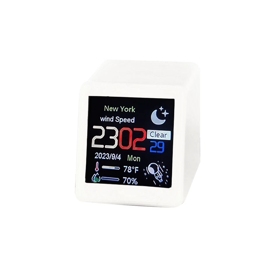 Mini Desktop Clock WIFI Weather Clock 1.5Inch Screen Temperature&Humidity Gift - Image 1 of 4