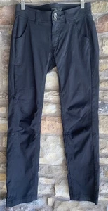 Prana Halle Pant Womens 2 Black Straight Leg Roll Up Convertible Stretch Outdoor - Picture 1 of 6