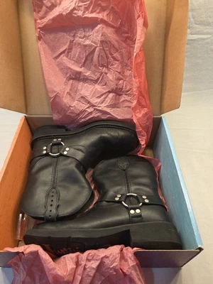 Justin Gypsy L9991 Mujer Cuero Negro Arnés Botas Talla 7.5B Motociclista Foto 1 de 4