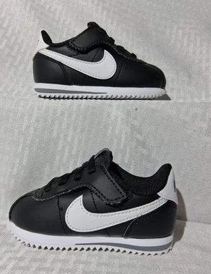 Nike Cortez Swoosh Bebé Negro/Blanco Talla 6C Foto 1 de 4