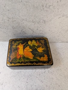 Palekh Russian Lacquer Box “Gvidon” – Hand-Painted, Signed Kornilova, 1992, Cert - Picture 1 of 10