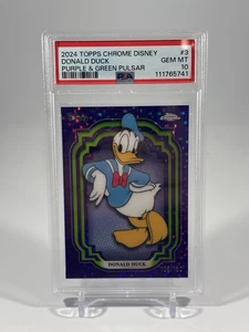Donald Duck /150 Purple & Green Pulsar 2024 Topps Chrome Disney #3 PSA 10 GEM MT - Bild 1 von 7