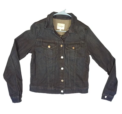 Chaqueta vaquera Jessica Simpson para mujer azul con cuello botón manga larga talla mediana Foto 1 de 4