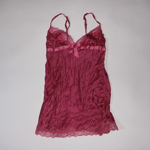 UNDERCOVER Abito slip Y2K Victoria's Secret rosa molto sexy 100% seta con bordo in pizzo taglia M
