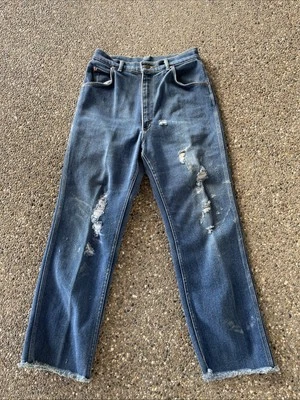 Vintage Lee Riders Jeans 28x27 Union Made USA Talon Distressed Wellworn - Image 1 of 4