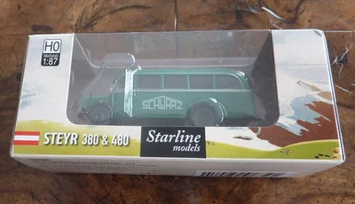 Brekina 1/87 Steyr 380 Bus, Starline models, Schwarz Bau, #58006, OVP - Bild 1 von 4