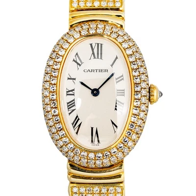 Cartier Baignoire 1954 W1506056 Aftermarket Setting 18k YG Quartz Watch 22mm - Image 1 of 4