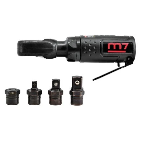 Mini cliquet pneumatique 54 Nm avec têtes interchangeables 1/4", 3/8", 1/2" et e - Photo 1/1