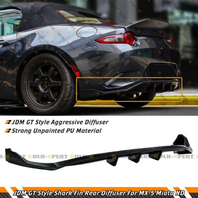 FOR 2016-22 MAZDA MX5 MIATA ND RF PU JDM GT STYLE SHARK FIN REAR BUMPER DIFFUSER - Image 1 of 4