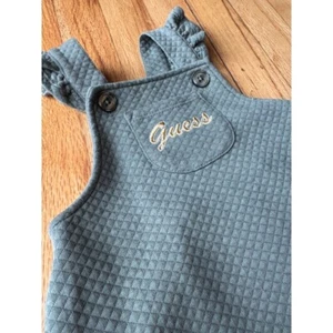 Guess Kids Jumper Dress Quilted Ruffle Straps Olive Green 2T - Picture 1 of 9