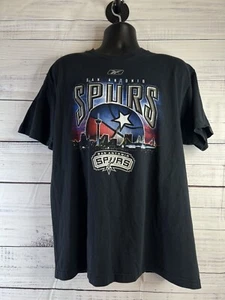 Vintage Reebok 00s San Antonio Spurs Alamodome T Shirt Men’s Large Black Y2K - Picture 1 of 11