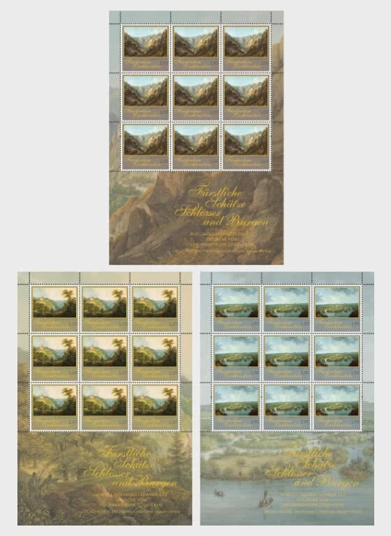 Liechtenstein 2024 art painting Palaces Mödling Castle RUNK Lednice 3X9v mnh FUL - Image 1 of 1