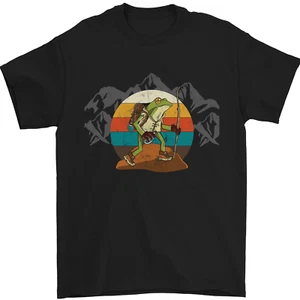 A Frog Hiking in the Mountains Trekking Mens T-Shirt 100% Cotton - Picture 1 of 11