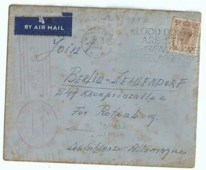 Großbritannien Großbritannien alter Luftpostbrief geschickt nach Berlin Deutschland U.S. Zivilzensur 1947 - Bild 1 von 3