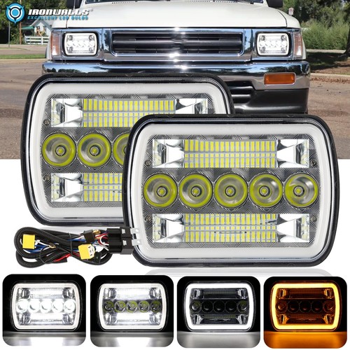 For Toyota Pickup 198295 Pair 7X6" LED Headlight + H4 Relay Wiring