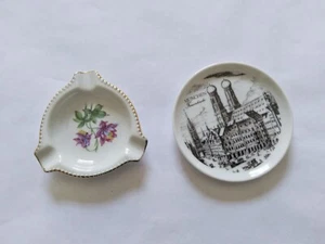 Bandeja de cenizas de porcelana vintage KPM Baviera Alemania lote de 2 - Imagen 1 de 8