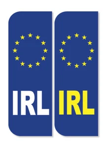 2 x IRELAND Euro Car Number Plate vinyl stickers - Picture 1 of 1