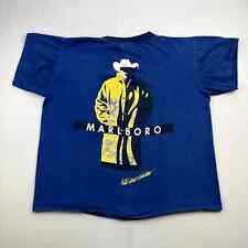 Vintage Marlboro T-Shirt Adult Large Navy Blue Cowboy Wild West Collection 90s