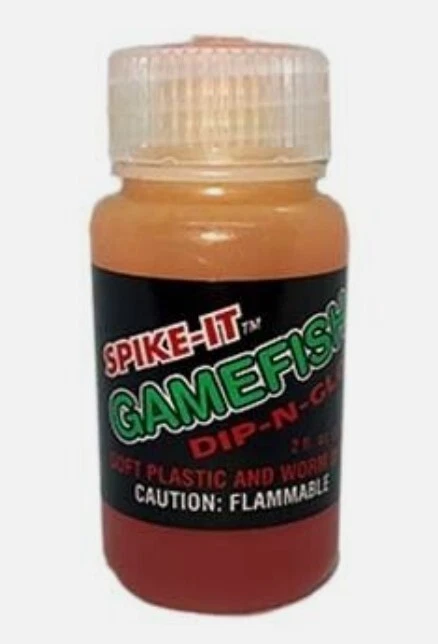 SPIKE-IT DIP-N-GLO 2OZ ORANGE SOFT PLASTIC GAMEFISH SCENTED LURE DYE - Image 1 of 1