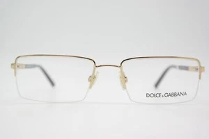 Glasses Dolce Gabbana DG 1209 02 Gold Braun half Rim Frames New - Picture 1 of 6