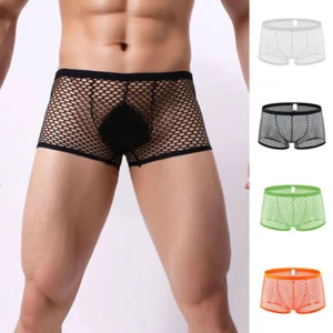 US Herren Sexy See Through Boxershorts Mesh Netz Boxershorts Trunks Unterwäsche* - Bild 1 von 16