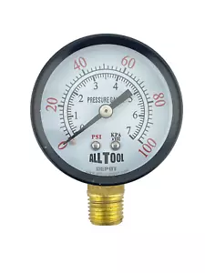 Air Pressure Gauge 2" Dial Side Mount 1/4"NPT - 0 to 100PSI - Picture 1 of 3