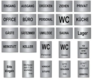 Aluminium-Edelstahl-Design-Schild-150 x 100 x 3 mm-Warnschild-Hinweisschild-TOP - Bild 1 von 2