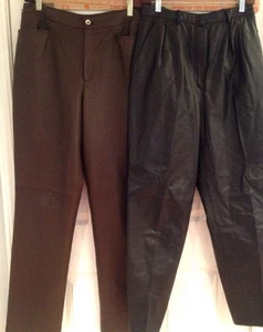 Women's 10 Leather Ellen Tracey Pants - Picture 1 of 12