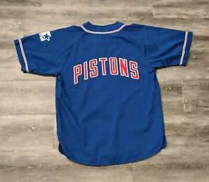 Vintage Detroit Pistons Starter Baseball Jersey medium 90s NBA Stitched